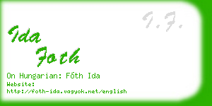 ida foth business card